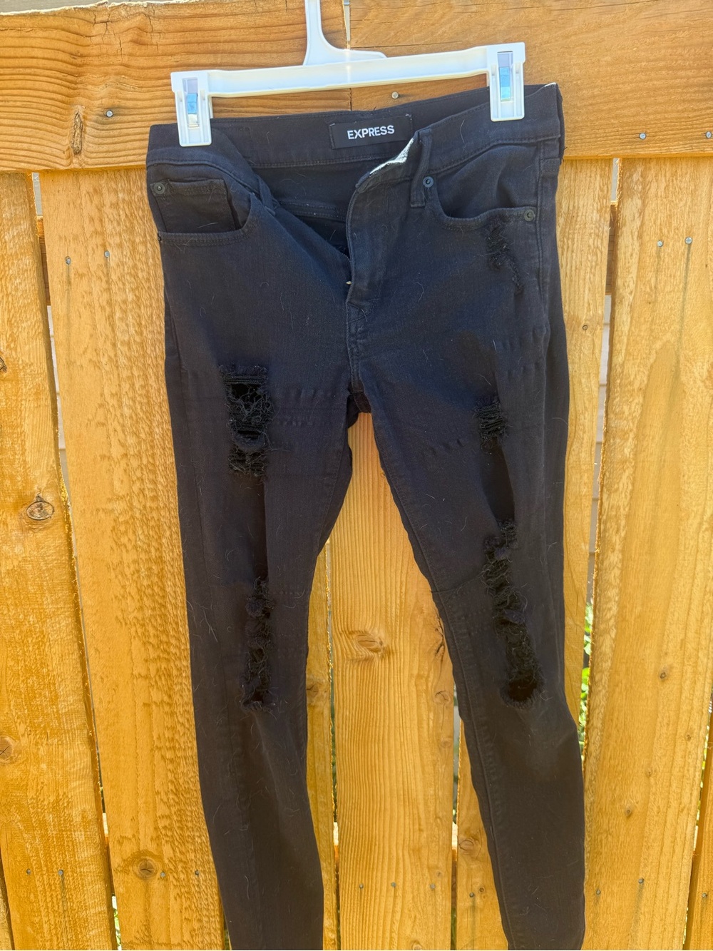 Express Black Ripped Skinny Jeans